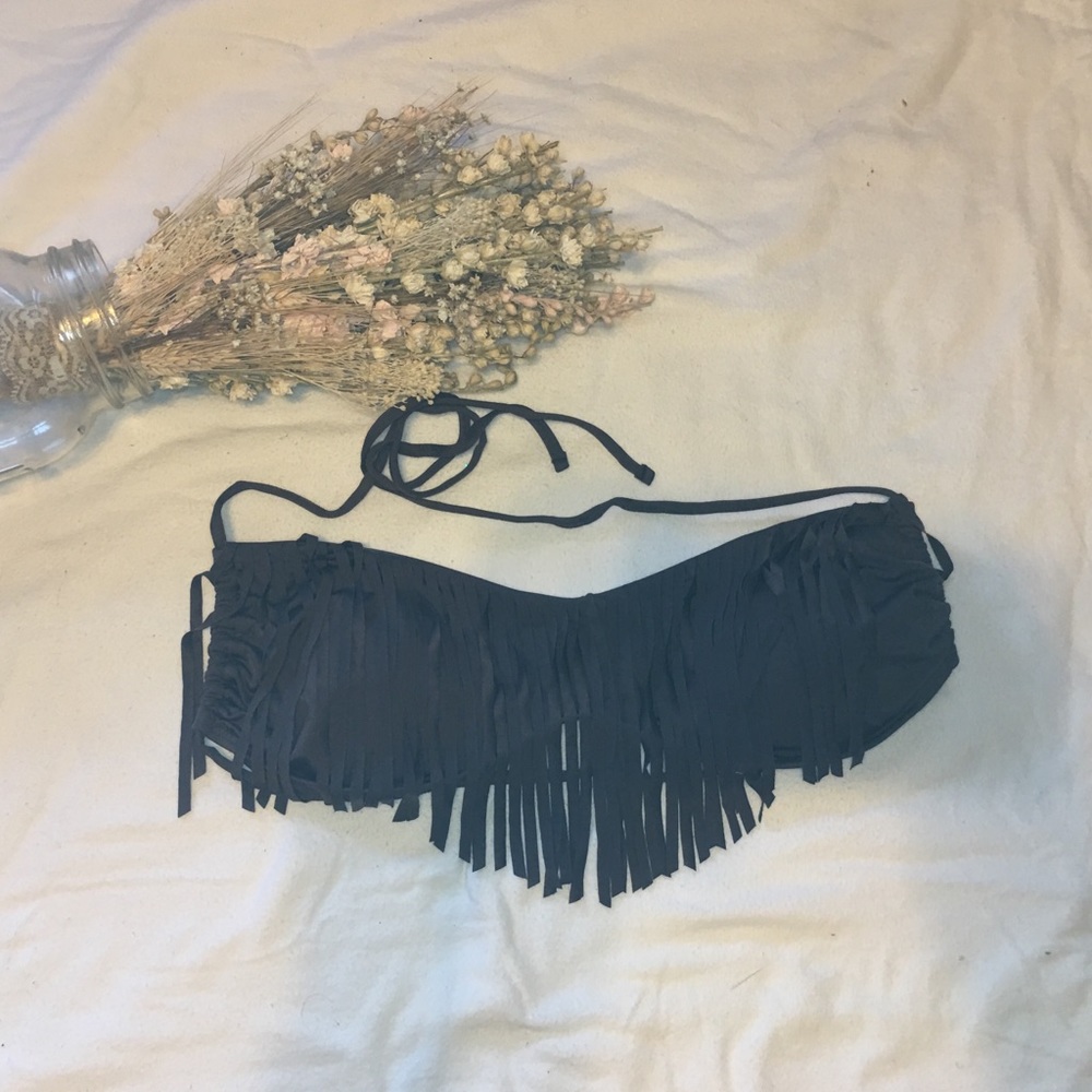 Tasseled Bandeau Swim Top